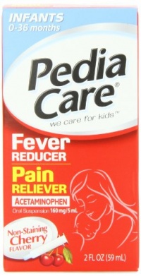 Pediacare Infants (0 - 36 months) Acetaminophen Fever Reducer Pain Releiver, Non Staining Cherry, 2 Fluid Oz Pediacare Infants (0 - 36 months) Acetaminophen Fever Reducer Pain Releiver, Non Staining Cherry, 2 Fluid Oz