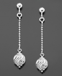 Get the party started with these gorgeous earrings featuring glittering balls. Crafted in sterling silver by Giani Bernini. Approximate drop: 1-3/4 inches.
