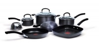Jamie Oliver by T-fal C942SA64 Nonstick Hard Anodized Thermo-Spot Heat Indicator 10-Piece Cookware Set, Black Jamie Oliver by T-fal C942SA64 Nonstick Hard Anodized Thermo-Spot Heat Indicator 10-Piece Cookware Set, Black