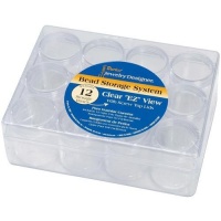 One Box of 12 Containers Darice JD Bead Storage System One Box of 12 Containers Darice JD Bead Storage System