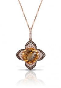 Effy Jewlery 14K Rose Gold Citrine and Diamond Pendant, 5.69 TCW