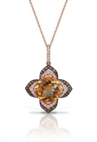 Effy Jewlery 14K Rose Gold Citrine and Diamond Pendant, 5.69 TCW Effy Jewlery 14K Rose Gold Citrine and Diamond Pendant, 5.69 TCW