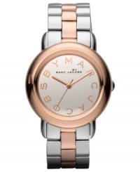 A touch of trendy rose-gold hues brings modern sophistication to this Marc by Marc Jacobs watch. A touch of trendy rose-gold hues brings modern sophistication to this Marc by Marc Jacobs watch.