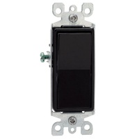 Leviton 5601-2E 15 Amp, 120/277 Volt, Decora Rocker Single-Pole AC Quiet Switch, Residential Grade, Grounding, Black Leviton 5601-2E 15 Amp, 120/277 Volt, Decora Rocker Single-Pole AC Quiet Switch, Residential Grade, Grounding, Black