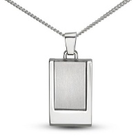 CleverEve Designer Series Mens Stainless Steel Dog Tag Pendant Brushed & Polished w/ 24 Inch Chain CleverEve Designer Series Mens Stainless Steel Dog Tag Pendant Brushed & Polished w/ 24 Inch Chain