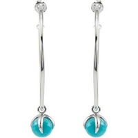 CleverEve Designer Series Missoma Sterling Silver Checkerboard Hoop Earrings in Turquoise w/ Box 50mm CleverEve Designer Series Missoma Sterling Silver Checkerboard Hoop Earrings in Turquoise w/ Box 50mm