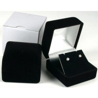 Earring Gift Box Black Velvet Flocked Jewelry Display Earring Gift Box Black Velvet Flocked Jewelry Display