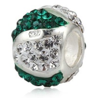 Lovely Two Tones Green and Clear Austrian Crystal Bead Authentic 925 Sterling Silver Bead Fits Pandora Chamilia Biagi Troll Charms Europen Style Bracelets Lovely Two Tones Green and Clear Austrian Crystal Bead Authentic 925 Sterling Silver Bead Fits Pandora Chamilia Biagi Troll Charms Europen Style Bracelets