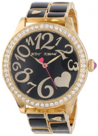 Betsey Johnson Women's BJ00198-02 Analog Gold and Black Bracelet Watch Betsey Johnson Women's BJ00198-02 Analog Gold and Black Bracelet Watch
