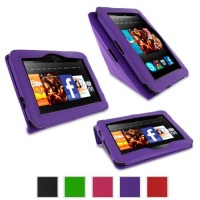 rooCASE Origami Dual-View (Purple) Vegan Leather Folio Case Cover for Amazon Kindle Fire HD 7 Inch Tablet - Support Landscape / Portrait / Typing Stand / Auto Sleep and Wake rooCASE Origami Dual-View (Purple) Vegan Leather Folio Case Cover for Amazon Kindle Fire HD 7 Inch Tablet - Support Landscape / Portrait / Typing Stand / Auto Sleep and Wake
