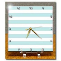 InspirationzStore Stripe Patterns - Mint and White Striped pattern - retro nautical - pastel turquoise teal aqua sea blue green stripes - Desk Clocks - 6x6 Desk Clock InspirationzStore Stripe Patterns - Mint and White Striped pattern - retro nautical - pastel turquoise teal aqua sea blue green stripes - Desk Clocks - 6x6 Desk Clock