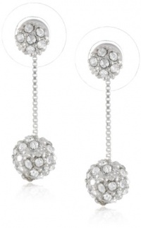 Anne Klein All that Glitters Silver-Tone and Crystal Fireball Drop Earrings Anne Klein All that Glitters Silver-Tone and Crystal Fireball Drop Earrings