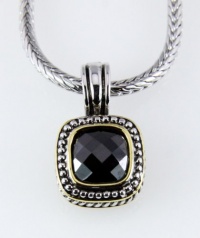 4031023 Designer Inspired Black Onyx Brilliant CZ Stone 2 Tone Necklace Pendant Fashion Very High Quality