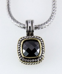 4031023 Designer Inspired Black Onyx Brilliant CZ Stone 2 Tone Necklace Pendant Fashion Very High Quality 4031023 Designer Inspired Black Onyx Brilliant CZ Stone 2 Tone Necklace Pendant Fashion Very High Quality