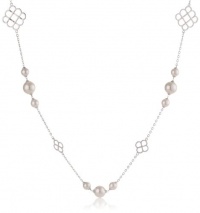 Majorica Pearl and Sterling Silver Chain Necklace, 35 Majorica Pearl and Sterling Silver Chain Necklace, 35