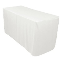 LinenTablecloth 4 ft. Fitted Polyester Tablecloth White