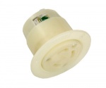 Leviton 2626F 30 Amp, 250 Volt, Flanged Outlet Locking Receptacle, Industrial Grade, Grounding, White