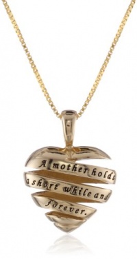 Sterling Silver A Mother Holds Her Childs Hand for A Short While and Their Hearts Forever Open Heart Pendant Necklace, 18 Sterling Silver A Mother Holds Her Childs Hand for A Short While and Their Hearts Forever Open Heart Pendant Necklace, 18