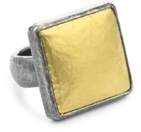 GURHAN Amulet Silver with High Karat Gold Accents Square Ring, Size 7 GURHAN Amulet Silver with High Karat Gold Accents Square Ring, Size 7
