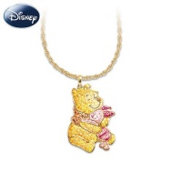 Disney Winnie the Pooh and Piglet Crystal Pave Pendant Necklace by Bradford Exchange Disney Winnie the Pooh and Piglet Crystal Pave Pendant Necklace by Bradford Exchange