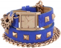 Vince Camuto Women's VC/5088RGBL Square Rose Gold-Tone Double-Wrap Blue Leather Strap Watch Vince Camuto Women's VC/5088RGBL Square Rose Gold-Tone Double-Wrap Blue Leather Strap Watch