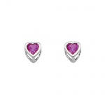 .925 Sterling Silver Rhodium Plated 4mm February Birthstone Heart Bezel CZ Solitaire Basket Stud Earrings for Baby and Children & Women with Screw-back (Amethyst, Purple) .925 Sterling Silver Rhodium Plated 4mm February Birthstone Heart Bezel CZ Solitaire Basket Stud Earrings for Baby and Children & Women with Screw-back (Amethyst, Purple)