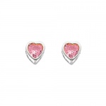 .925 Sterling Silver Rhodium Plated 5mm October Birthstone Heart Bezel CZ Solitaire Basket Stud Earrings for Baby and Children & Women with Screw-back (Pink Tourmaline, Light Pink) .925 Sterling Silver Rhodium Plated 5mm October Birthstone Heart Bezel CZ Solitaire Basket Stud Earrings for Baby and Children & Women with Screw-back (Pink Tourmaline, Light Pink)
