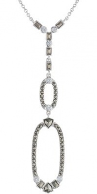 Judith Jack Purple Moon Sterling Silver and Marcasite Linear Loop Pendant Necklace, 18 Judith Jack Purple Moon Sterling Silver and Marcasite Linear Loop Pendant Necklace, 18