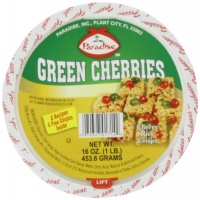 Paradise Green Cherries, Whole, 16 Ounce Tubs (Pack of 3) Paradise Green Cherries, Whole, 16 Ounce Tubs (Pack of 3)