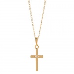 Elegant Baby Cross with Diamond, Gold