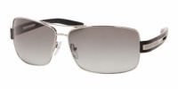 Prada Sunglasses - PR54IS / Frame: Silver with Black Temples Lens: Gray Gradient Prada Sunglasses - PR54IS / Frame: Silver with Black Temples Lens: Gray Gradient