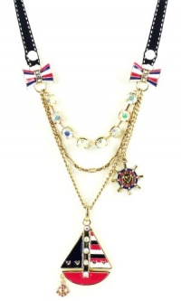 Betsey Johnson Jewelry IVY LEAGUE Sailboat Multi Chain Necklace New 2013 Betsey Johnson Jewelry IVY LEAGUE Sailboat Multi Chain Necklace New 2013