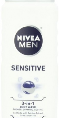 Nivea For Men Sensitive Body Wash 3-in-1 Body, Hair & Face, 16.9-Ounce Bottle (Pack of 3) Nivea For Men Sensitive Body Wash 3-in-1 Body, Hair & Face, 16.9-Ounce Bottle (Pack of 3)