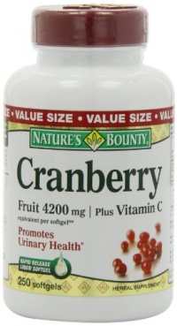 Nature's Bounty Cranberry Fruit 4200mg/ Plus Vitamin C, 250 Softgels Nature's Bounty Cranberry Fruit 4200mg/ Plus Vitamin C, 250 Softgels