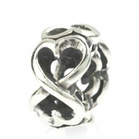 Double Infinity Heart Goes Around Classy Heart Lattice Work Bead .925 Sterling Silver Bead Charm Pandora Chamilia Biagi & European Bracelets Compatible Double Infinity Heart Goes Around Classy Heart Lattice Work Bead .925 Sterling Silver Bead Charm Pandora Chamilia Biagi & European Bracelets Compatible