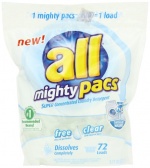 All Mighty Pacs Free Clear Laundry Detergent, 72 Count