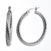 CleverEve Designer Series Wide Woven Textured .925 Sterling Silver Hoop Earrings - French Lock 39.00 x 37.00mm CleverEve Designer Series Wide Woven Textured .925 Sterling Silver Hoop Earrings - French Lock 39.00 x 37.00mm