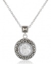 Judith Jack Classics Sterling Silver, Marcasite, Cubic Zirconia Round Pendant Necklace, 16