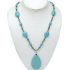 Stunning Green Turquoise Howlite and Multi Gemstones Crystals Necklace