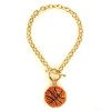 7 Inch Rhinestone Basketball Charm Toggle Bracelet