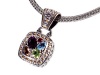 Balissima By Effy Collection Sterling Silver and 18k Yellow Gold 1.55 cttw Multicolor Pendant Necklace