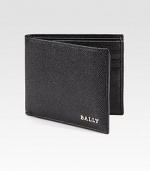 The perfect combination of luxury and functionality, crafted in textured calfskin leather with two billfold compartments, six card slots and a silver logo detail.Two billfold compartmentsSix card slotsLeather4W x 3½HMade in Switzerland