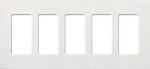 Lutron Electronics CW-5-WH Claro 5-Gang Wallplate, White