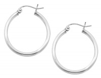 Hoop Earrings in Sterling Silver 1.0 Inch (2.0mm) Hoop Earrings in Sterling Silver 1.0 Inch (2.0mm)