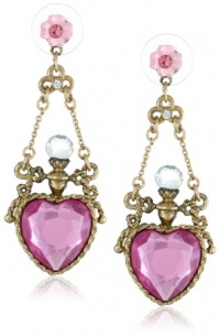 Betsey Johnson Fairyland Crystal Heart Bottle Drop Earrings Betsey Johnson Fairyland Crystal Heart Bottle Drop Earrings