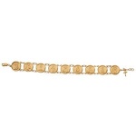 CleverEve Luxury Series 14K Yellow Gold 9.50 grams Polished Traditional Saints Bracelet/ Chain 7.5 CleverEve Luxury Series 14K Yellow Gold 9.50 grams Polished Traditional Saints Bracelet/ Chain 7.5
