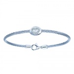Gabriel 0.08 Carat Diamond Heart Stainless Steel Cable and Sterling Silver Bracelet Gabriel 0.08 Carat Diamond Heart Stainless Steel Cable and Sterling Silver Bracelet