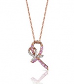 Effy Jewlery 14K Rose Gold Pink Sapphire and Diamond Ribbon Pendant