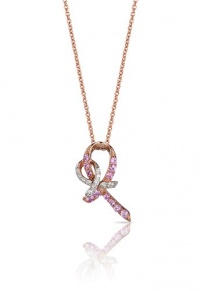 Effy Jewlery 14K Rose Gold Pink Sapphire and Diamond Ribbon Pendant Effy Jewlery 14K Rose Gold Pink Sapphire and Diamond Ribbon Pendant