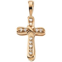 CleverEve Luxury Series 14K Yellow Gold & 0.055 ct. tw. Diamond Cross Pendant 15.00 x 10.00mm CleverEve Luxury Series 14K Yellow Gold & 0.055 ct. tw. Diamond Cross Pendant 15.00 x 10.00mm